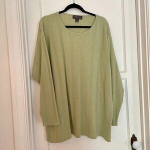 Designs & Co Lane Bryant Celery Green Pullover Sweater - Plus 26/28